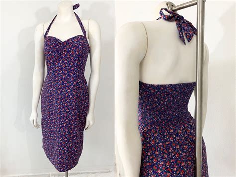 Vintage Betsey Johnson Dress Y K Pinup Rockabilly Blu Gem