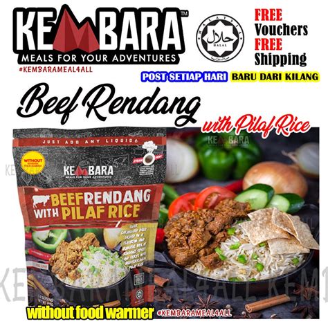 Kembara Meal Beef Rendang With Pilaf Rice READY TO EAT Shopee Malaysia