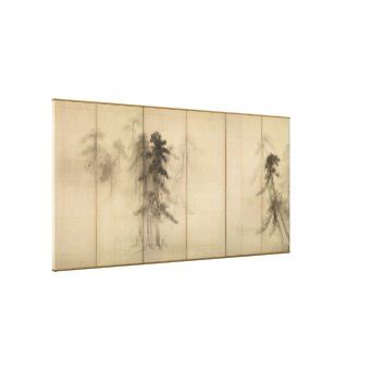 Pine Trees By Hasegawa Tohaku 16th Century Canvas Print Zazzle