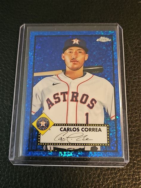 Carlos Correa Topps Chrome Platinum Anniversary Blue Mini Diamond