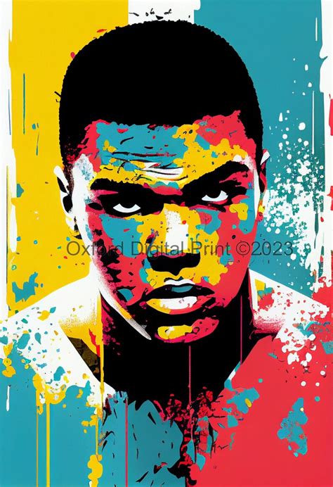 Muhammad Ali Printable Pop Art Portrait Wall Art Funky Pop Art Poster