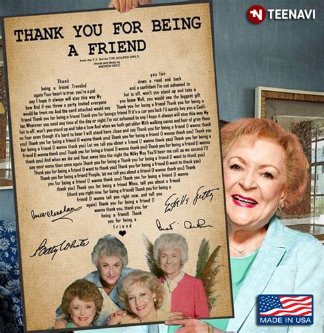 The TV Series The Golden Girls Thank You For Being A Friend Lyrics With ...