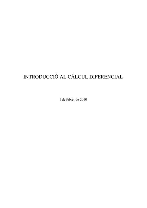 Introducci N Al Calculo Diferencial Introducci Al C Lcul Diferencial