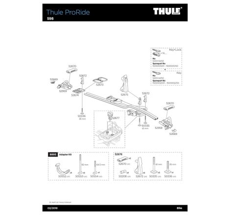 Hjulfäste bak till Cykelhållare Thule ProRide 598 Thule Upride 599