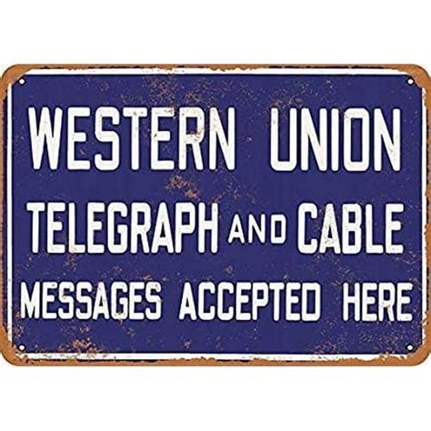 Western Union Telegraph Cable Vintage Retro Water Wall Decor Metal