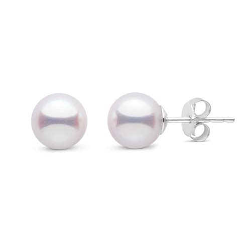 7.0-7.5 mm White Hanadama Pearl Stud Earrings – Pearl Paradise