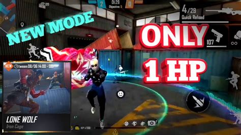 Only 1 Hp New Game Mode Lone Wolf 1 Vs 1garena Free Fire