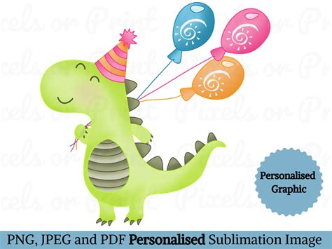 Personalised Birthday Dinosaur Sublimation Image Kids Birthday Card