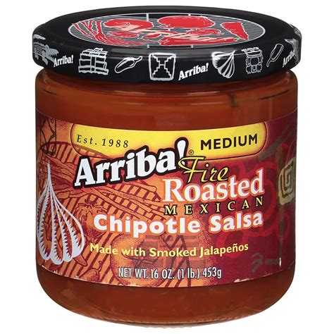 Arriba Medium Fire Roasted Mexican Chipotle Salsa Shop Salsa And Dip