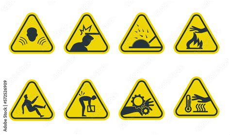 Grupo De Símbolos En Vectores De Seguridad Industrial O Peligros