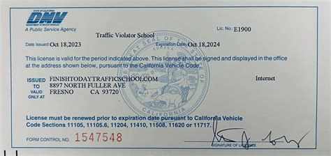 DMV Traffic School License