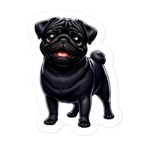 Black Pug Sticker - Etsy