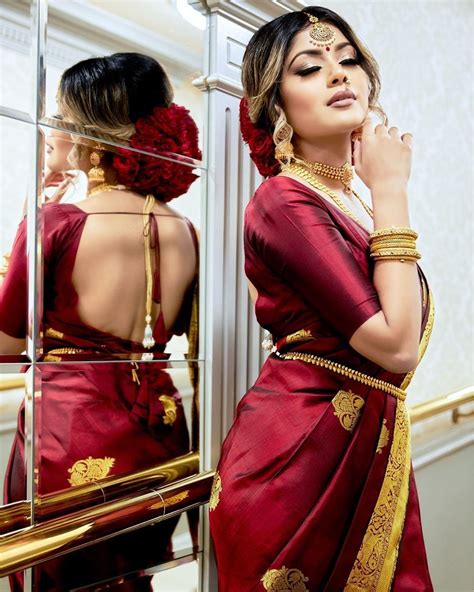 Dark Maroon Kanchipuram Silk Saree At Kanjivaramsilks Bridal