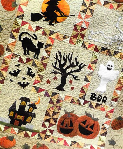 Quilt Pattern, Spooky Hollow, Halloween Decor, Halloween Witch, Haunted Mansion, Applique Quilt ...