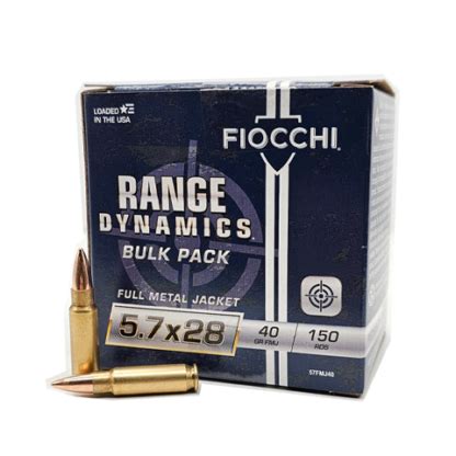 5 7x28 Fiocchi Range Dynamics 40 Grain FMJ 150 Rounds Velocity