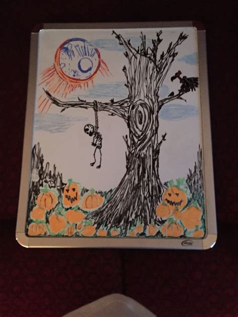 By Megan Mcdonald Halloween Drawing Dry Erase Board Racketroller Designs On Etsy