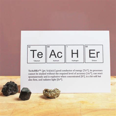 Teacher Periodic Table Humourous Card Teachers Day Card Teacher