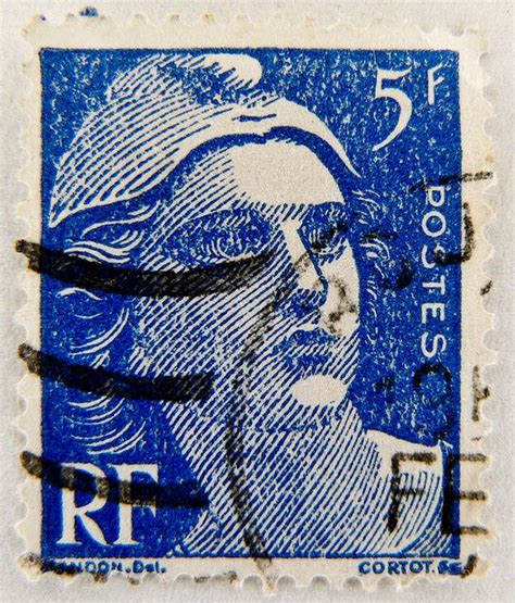 Beautiful Old French France 5 F Stamp France Marianne Postes Timbres