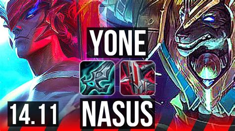 YONE Vs NASUS TOP 51k DMG 6 Solo Kills 500 Games KR Master