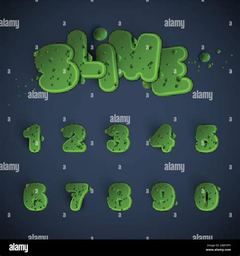 Green Slime Font Set Vector Stock Vector Image And Art Alamy