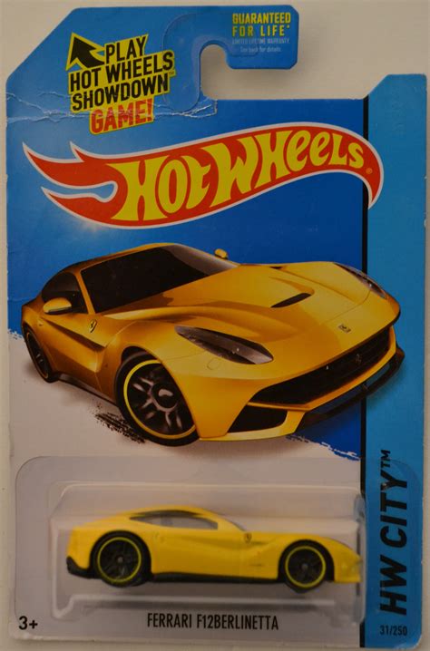 Hot Wheels Compatible Ferrari F Berlinetta Yellow HW City Series Scale Collectible
