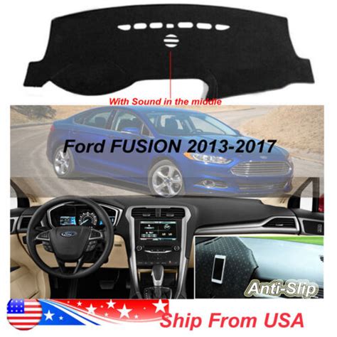 For Ford Fusion Dash Mat Dash Cover Non Slip Dashboard Black