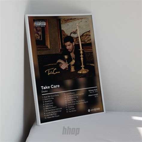 Drake - Take Care - Hip Hop Print - Album Cover Poster Designed & Sold ...