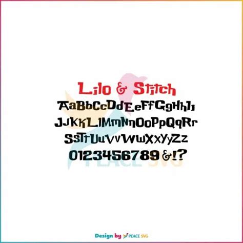 Lilo And Stitch Font SVG Disney Alphabet SVG File For Cricut PeaceSVG