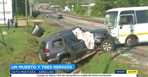 Un muerto y tres heridos por triple colisión y vuelco en Hato Montaña