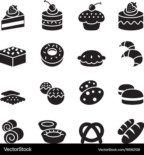 Bakery icons Royalty Free Vector Image - VectorStock