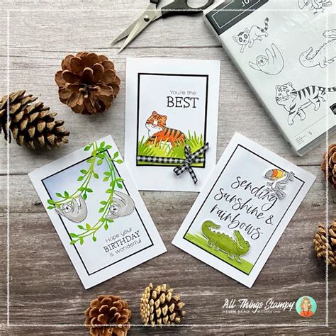 Three Clean And Simple Cards With Jungle Pals Sale A Bration Stamp Set