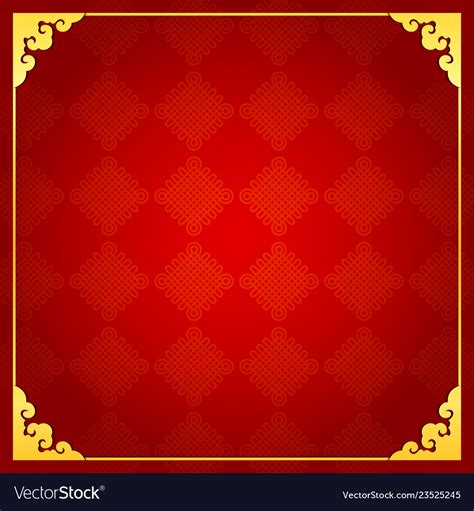 Chinese traditional background with golden frame Vector Image