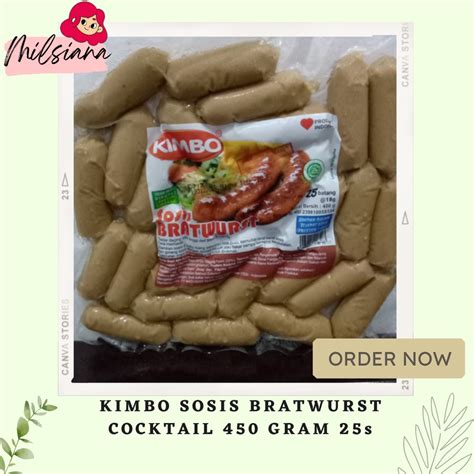 Jual KIMBO SOSIS BRATWURST COCKTAIL 450 GRAM 25s Shopee Indonesia