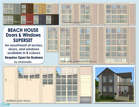 The Sims Resource Beach House Doors Windows Superset