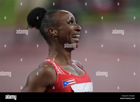 Jasmine Camacho-Quinn during 100 meter hurdles for women at the Tokyo ...