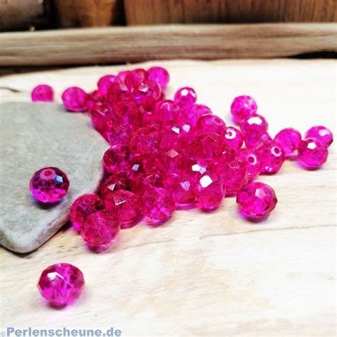 Glasperlen Facettiert Pink Mm Schmuck Basteln