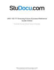 Unv 103 T7 Ensuring Future Success Reference Guide Online Pdf