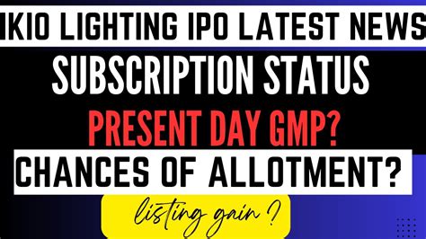 Ikio Lighting Ipo Gmp I Ikio Ipo Latest News I Ikio Ipo Gmp I Ikio Ipo