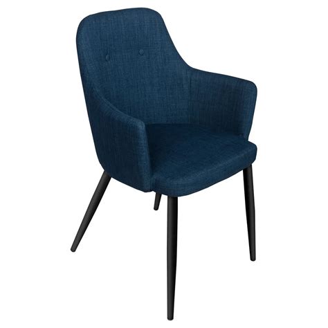 Fauteuil Gunnar bleu pieds noirs Lúzete