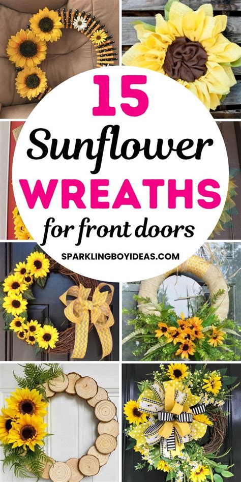 Summer Sunflower Wreaths For Front Door Summer Wreath Diy