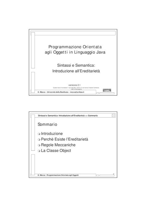 Pdf Programmazione Orientata Agli Oggetti In Linguaggio Javadb Unibas