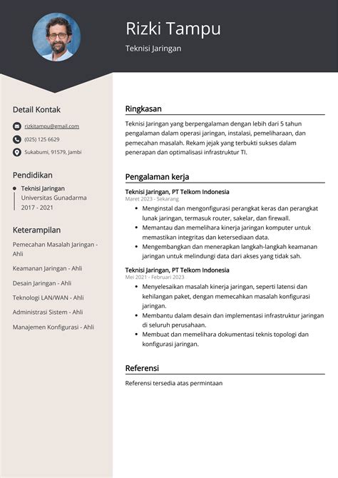 Resume Teknisi Jaringan Deskripsi Pekerjaan Contoh Panduan