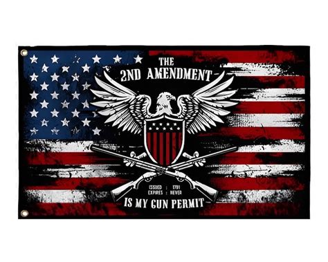 The 2nd Amendment Is My Gun Permit Usa 3x5 Premium Quality Heavy Duty