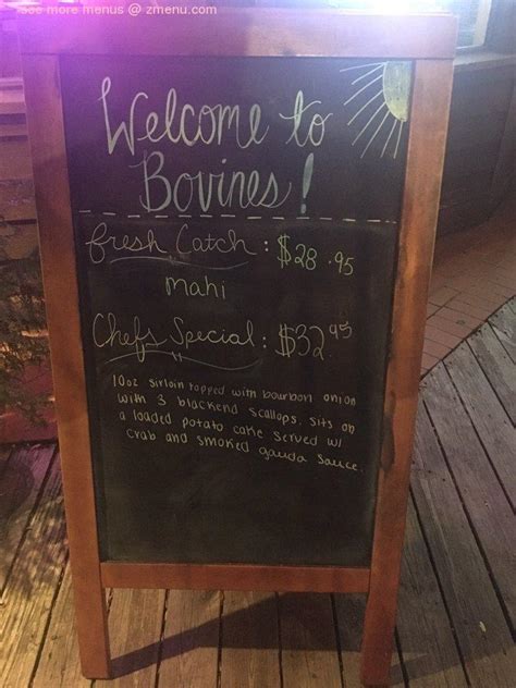 Online Menu Of Bovines Restaurant Murrells Inlet South Carolina