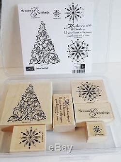 Stampin Up SNOW SWIRLED Rubber Stamp Set Of 6 Christmas Holiday