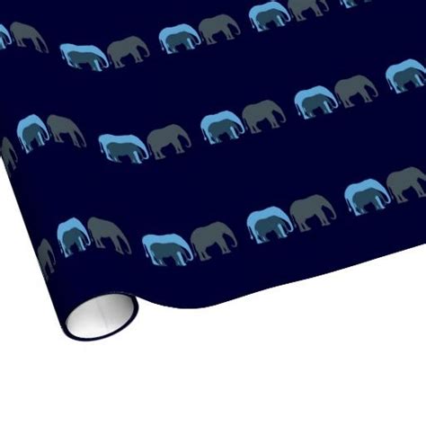 Blue Elephants Wrapping Paper Zazzle Blue Elephants Elephant