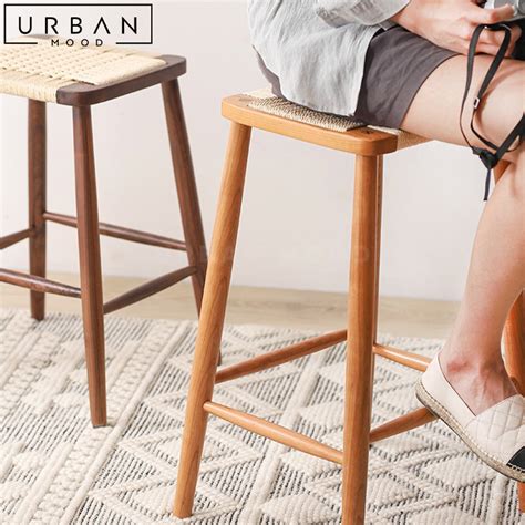 giane japandi solid wood bar stool urban mood