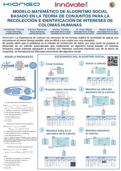 POSTER DE MODELO MATEMÁTICO DE ALGORITMO SOCIAL BASADO EN TEORÍA DE