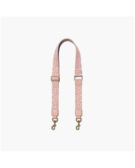 Marc Jacobs The Thin Outline Logo Webbing Strap In Pink Lyst