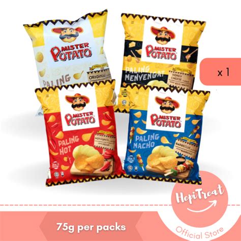 Mamee Mr Potato Chips Original Hot Spicy Bbq Honey Cheese G Big By Hepi Treat Lazada